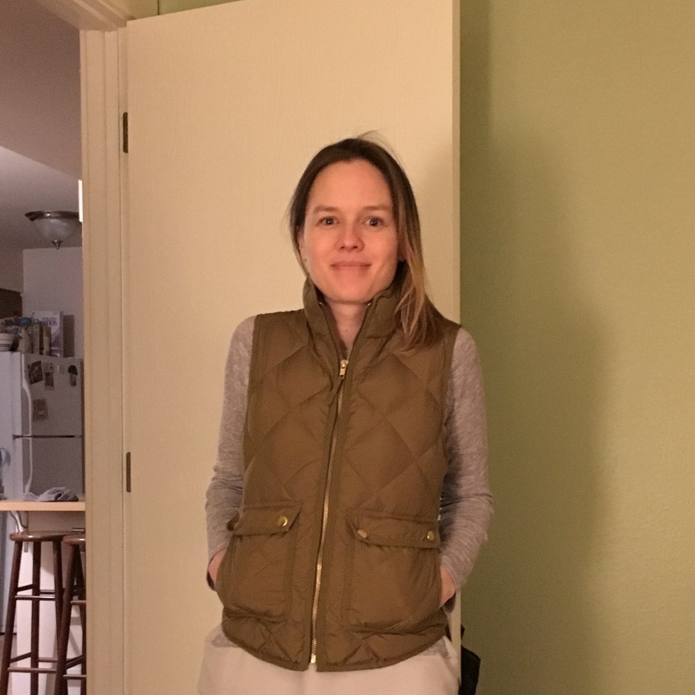 J.Crew Quilted Down Vest, Petite XXS